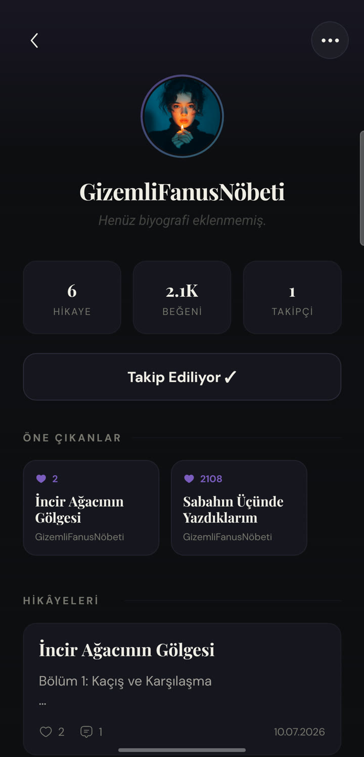 Yazar profili ekranı
